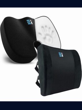 Ergonomic Memory Foam Seat and Lumbar Support Cushion Set